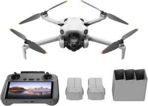 Drone pliable DJI Mini 4K Fly More Combo – Blanc – Autonomie 31 min – Portée +1000 m