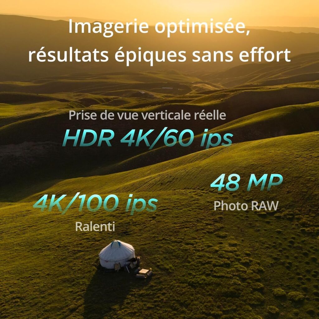 Drone pliable DJI Mini 4K Fly More Combo – Blanc – Autonomie 31 min – Portée +1000 m