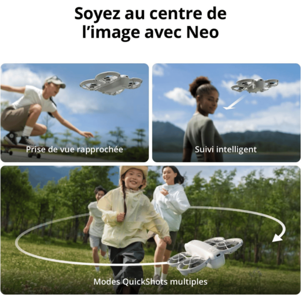 Drone ultra-compact – DJI – Neo Fly More Combo – 135g, accessoires inclus, capture cinématographique