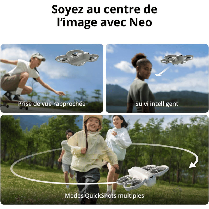 Drone ultra-compact – DJI – Neo Fly More Combo – 135g, accessoires inclus, capture cinématographique