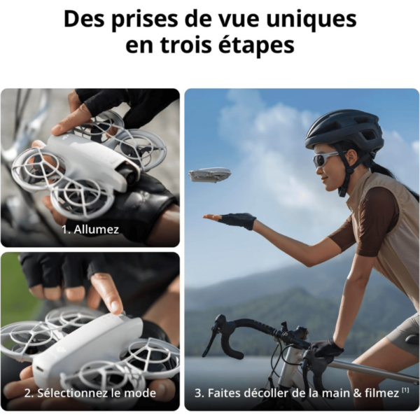 Drone ultra-compact – DJI – Neo Fly More Combo – 135g, accessoires inclus, capture cinématographique