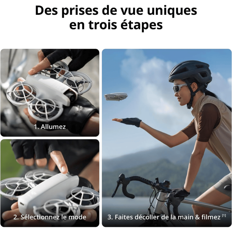 Drone ultra-compact – DJI – Neo Fly More Combo – 135g, accessoires inclus, capture cinématographique