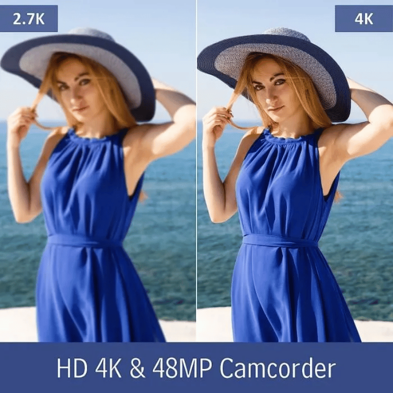 BAZARLAND30.Caméscope 4K Caméra vidéo 48MP 30FPS Vision Nocturne Infrarouge Zoom Numérique 18X