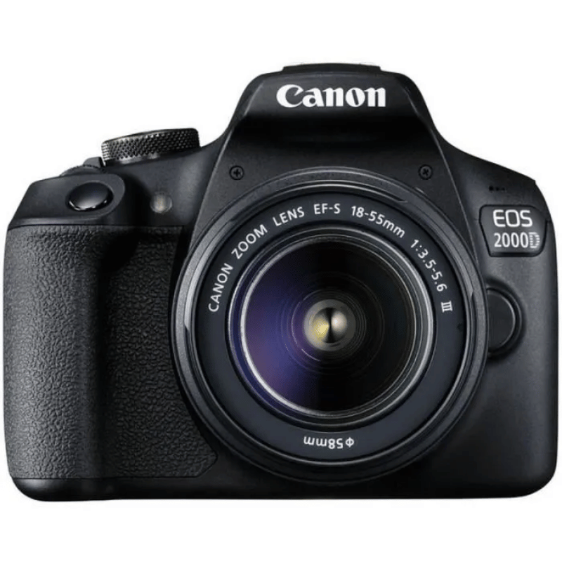 CANON – Appareil photo Reflex EOS 2000D + Objectif 18-55mm EF-S 18-55 DC III – 24 Mpixels – Vidéo Full HD 1080p – Ecran 7,5cm