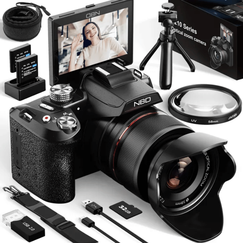Appareil photo numérique – Non spécifié – 5K – 64mp – Zoom 16x – Écran 3,0 pouces 180°