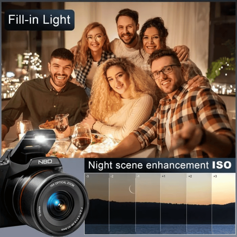 Appareil photo numérique – Non spécifié – 5K – 64mp – Zoom 16x – Écran 3,0 pouces 180°