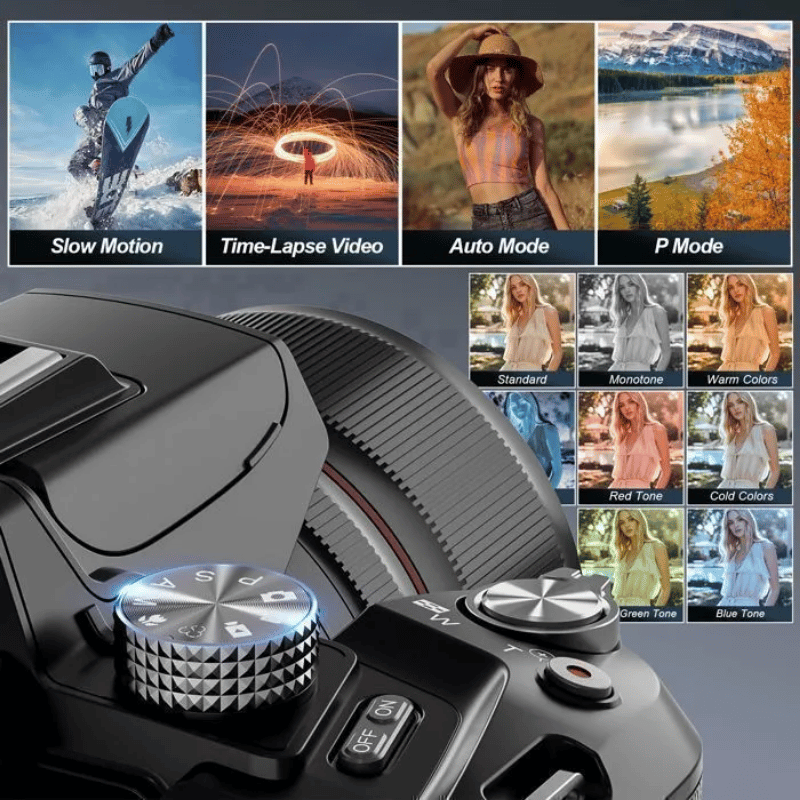 Appareil photo numérique – Non spécifié – 5K – 64mp – Zoom 16x – Écran 3,0 pouces 180°