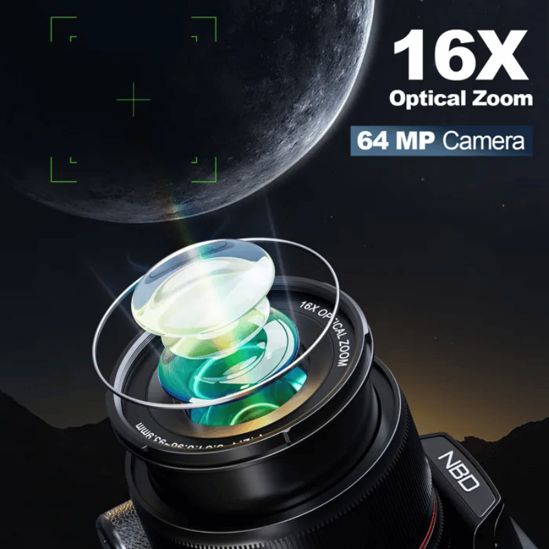 Appareil photo numérique – Non spécifié – 5K – 64mp – Zoom 16x – Écran 3,0 pouces 180°