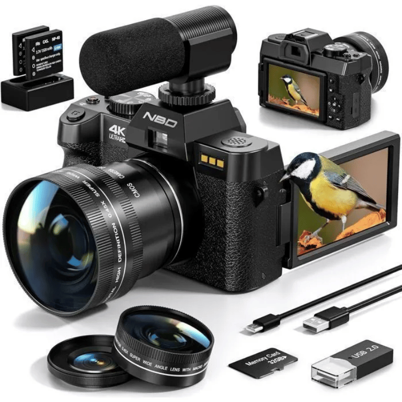 Appareil Photo numérique Caméra vidéo 4K Appareil Photo Compact 48MP Zoom numérique 16x et caméra de vlogging