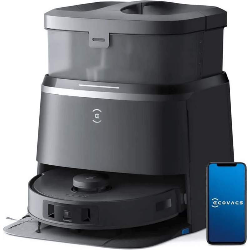 ECOVACS DEEBOT T30 Omni Aspirateur Robot Mini Station, Nettoyage Humide adaptatif TruEdge™, Brosse ZeroTangle™, 11 000 PA