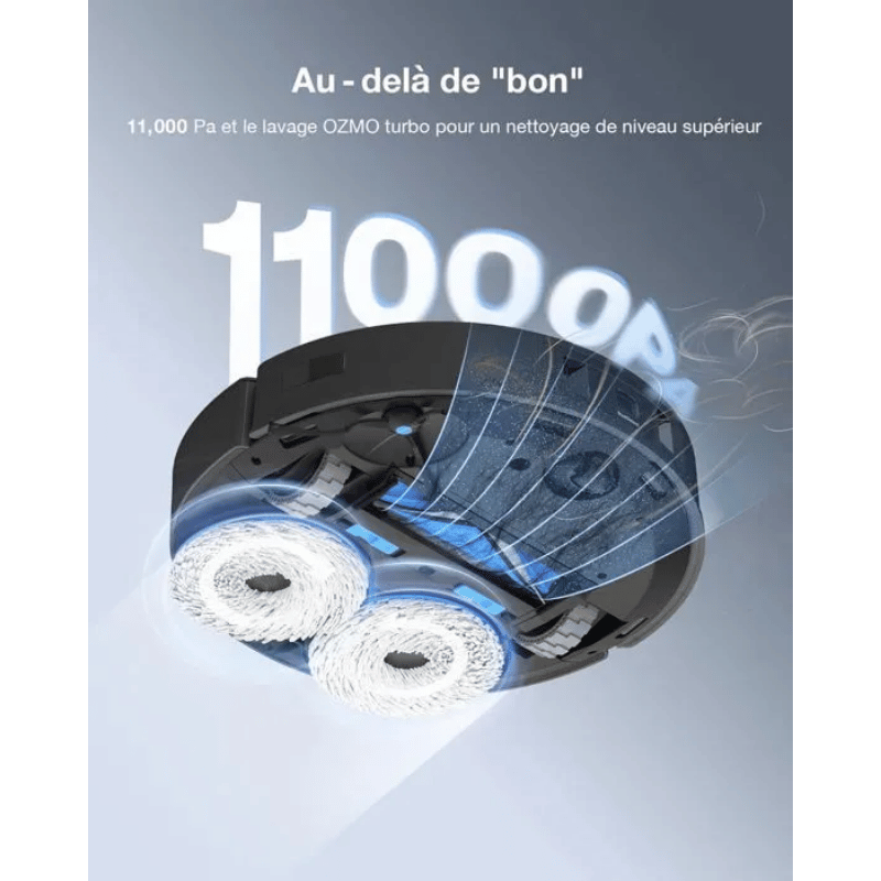 ECOVACS DEEBOT T30 Omni Aspirateur Robot Mini Station, Nettoyage Humide adaptatif TruEdge™, Brosse ZeroTangle™, 11 000 PA
