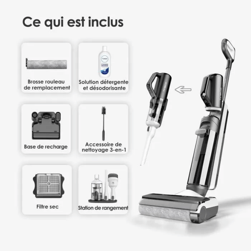 Aspirateur Lavant Tineco Floor One S5 Combo – Aspirateur Sans Fil Eau/Poussière – Aspirateur à main – Nettoyage des coins amélioré