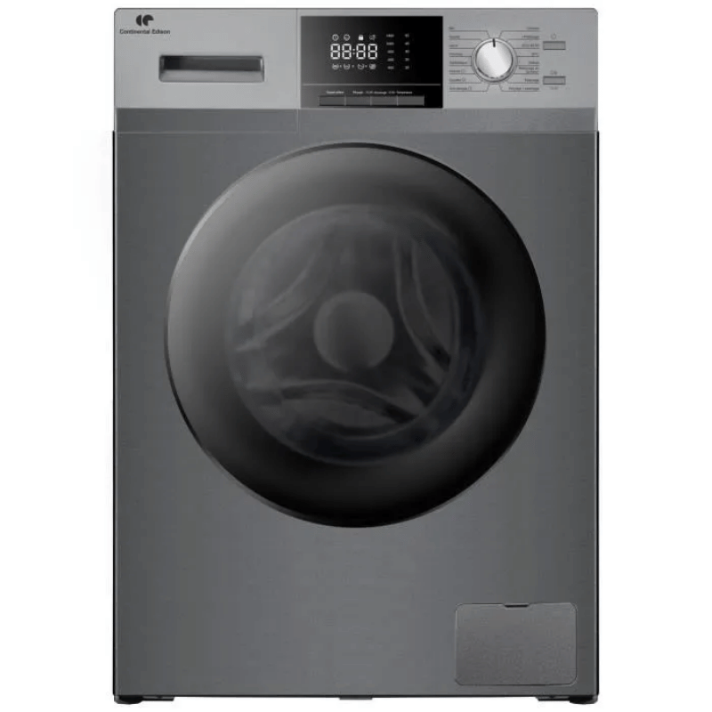 Lave-linge hublot CONTINENTAL EDISON CELL8140IS – 8 kg – Moteur induction – Largeur 60 cm – 1400 trs/min -Silver