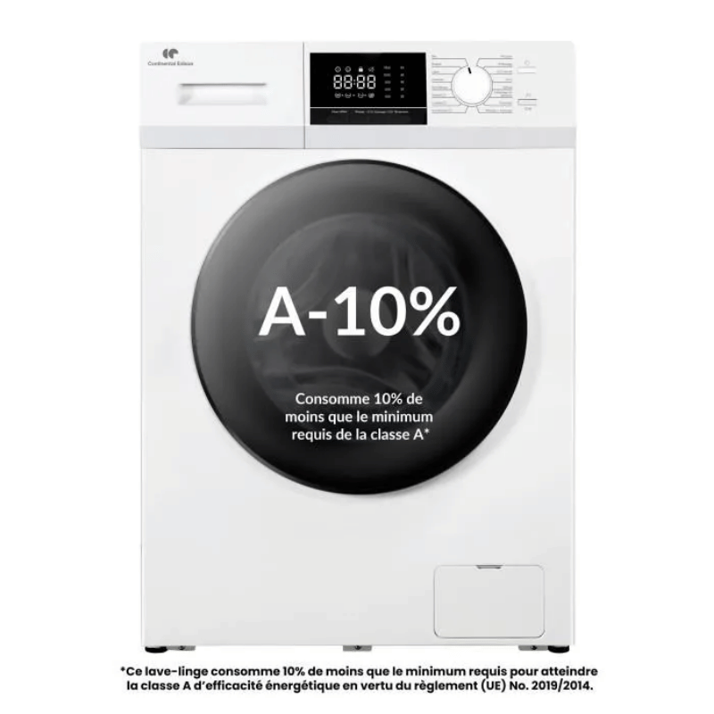 Lave-linge hublot – CONTINENTAL EDISON – CELL8140IW1 – 8kg – Moteur induction – 60 cm – 1400 trs/min – Blanc