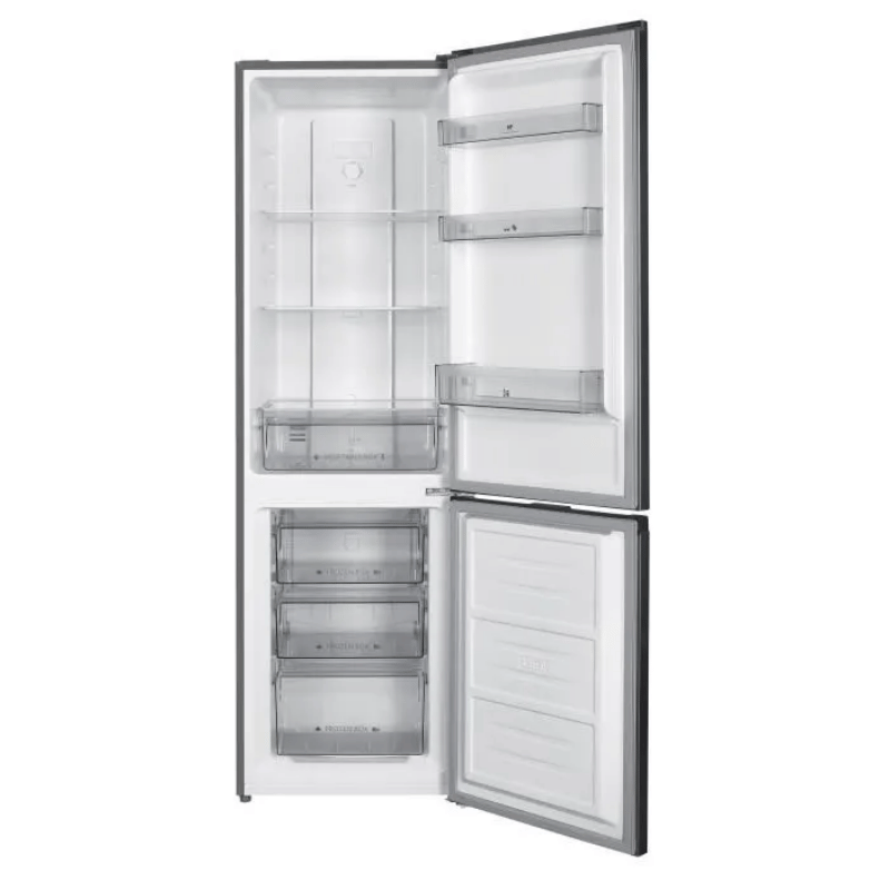 Réfrigérateur congélateur bas CONTINENTAL EDISON CEFC251NFS – Sans givre (congélateur et réfrigérateur) – 253L – Classe E – Inox