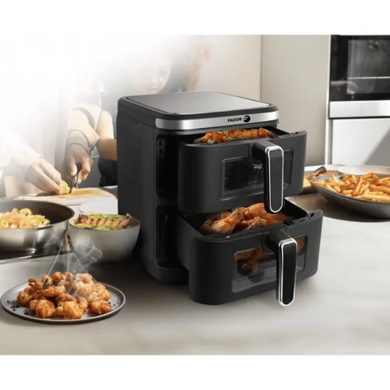 Friteuse sans huile FAGOR – Airfryer FGD11 – Capacité 11L – Double cuves 5,5 L – 12 programmes de cuisson – 2800W