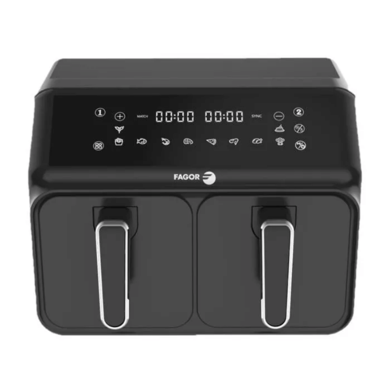 Friteuse sans huile FAGOR - Airfryer FG2X4L - Capacité 8L - Double cuves 4L - 8 programmes de cuisson - 2200W