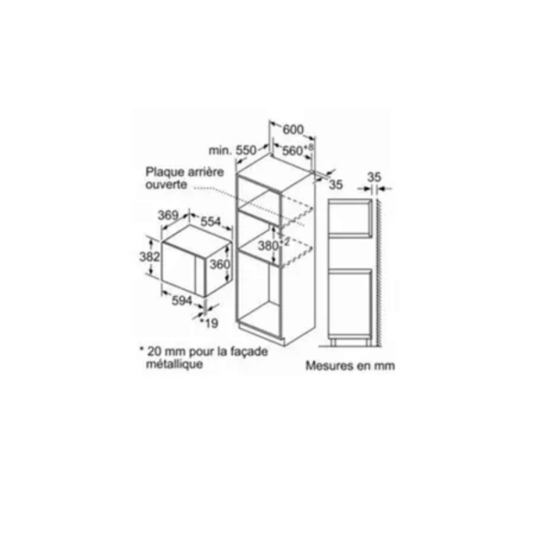 Micro-ondes mono-fonction Bosch BFL550MBO NOIR