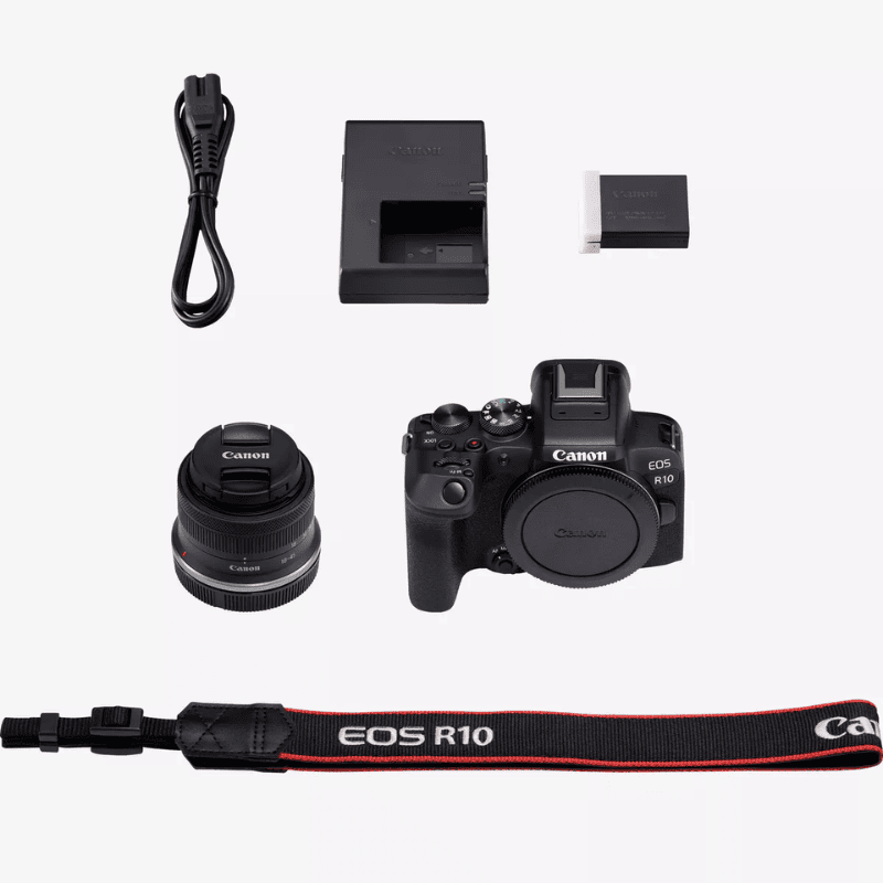 Appareil photo hybride Canon EOS R10 + objectif RF-S 18-45mm F4.5-6.3 IS STM