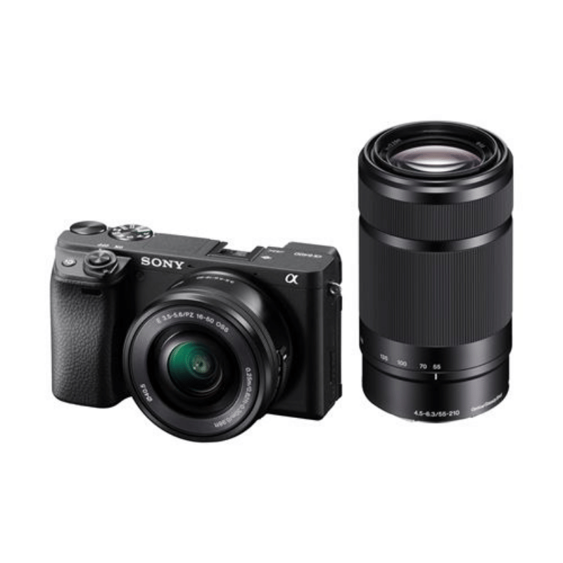 Appareil photo Hybride Sony A6400 Noir + Objectif E PZ 16-50 mm f/3.5-5.6 OSS + Objectif E 55-210 mm f/4.5-6.3 OSS + chargeur externe + 2ème batterie