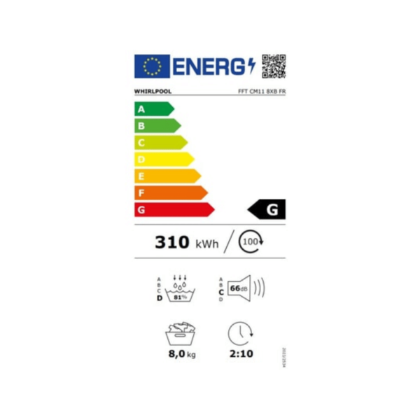 WHIRLPOOL - Sèche linge Condensation FFTCM118XBFR