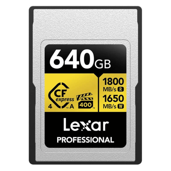 LEXAR Carte CFexpress PRO Type A Gold 4.0 Series 640Go R1800/W1650