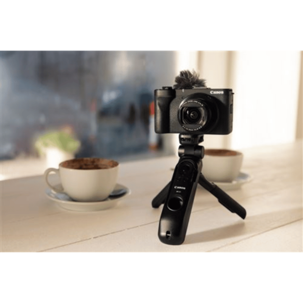 Kit Appareil photo compact Vlogging Canon PowerShot V1 + Trépied HG-100TBR + Télécommande sans-fil BR-E1 + SD 128Go