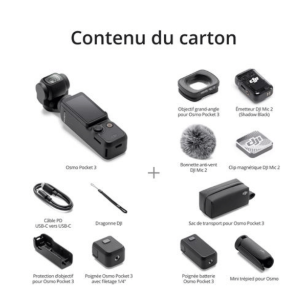 Caméra sport Dji Osmo Pocket 3 Creator Combo Noir