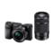Appareil photo hybride Sony Alpha A6000 noir + E PZ 16-50mm f/3.5-5.6 OSS + E 55-210mm f/4.5-6.3 OSS Reconditionné